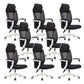 Modern Padded Arms Office Chair Tilt Mechanism Ergonomic Desk Chair with Wheels Black White 8 Piece Set Without Footrest Clearhalo 'furn' 'furn_office_chair' 'Furniture' 'Office Chairs' 'Office Furniture' 'office_chair' 7202805