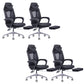 Modern Padded Arms Office Chair Tilt Mechanism Ergonomic Desk Chair with Wheels Black 4 Piece Set With Footrest Clearhalo 'furn' 'furn_office_chair' 'Furniture' 'Office Chairs' 'Office Furniture' 'office_chair' 7202808
