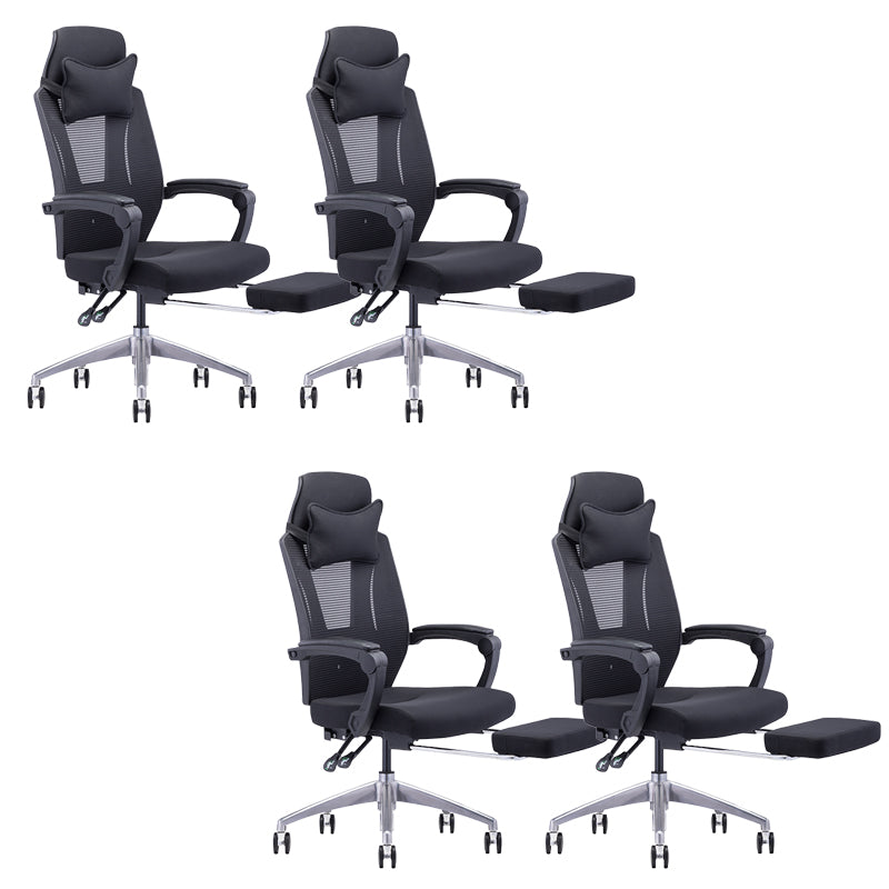Modern Padded Arms Office Chair Tilt Mechanism Ergonomic Desk Chair with Wheels Black 4 Piece Set With Footrest Clearhalo 'furn' 'furn_office_chair' 'Furniture' 'Office Chairs' 'Office Furniture' 'office_chair' 7202808