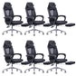Modern Padded Arms Office Chair Tilt Mechanism Ergonomic Desk Chair with Wheels Black 6 Piece Set With Footrest Clearhalo 'furn' 'furn_office_chair' 'Furniture' 'Office Chairs' 'Office Furniture' 'office_chair' 7202809