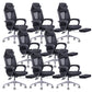 Modern Padded Arms Office Chair Tilt Mechanism Ergonomic Desk Chair with Wheels Black 8 Piece Set With Footrest Clearhalo 'furn' 'furn_office_chair' 'Furniture' 'Office Chairs' 'Office Furniture' 'office_chair' 7202810