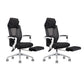 Modern Padded Arms Office Chair Tilt Mechanism Ergonomic Desk Chair with Wheels Black White 2 Piece Set With Footrest Clearhalo 'furn' 'furn_office_chair' 'Furniture' 'Office Chairs' 'Office Furniture' 'office_chair' 7202812