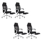 Modern Padded Arms Office Chair Tilt Mechanism Ergonomic Desk Chair with Wheels Black White 4 Piece Set With Footrest Clearhalo 'furn' 'furn_office_chair' 'Furniture' 'Office Chairs' 'Office Furniture' 'office_chair' 7202813