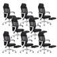 Modern Padded Arms Office Chair Tilt Mechanism Ergonomic Desk Chair with Wheels Black White 8 Piece Set With Footrest Clearhalo 'furn' 'furn_office_chair' 'Furniture' 'Office Chairs' 'Office Furniture' 'office_chair' 7202815