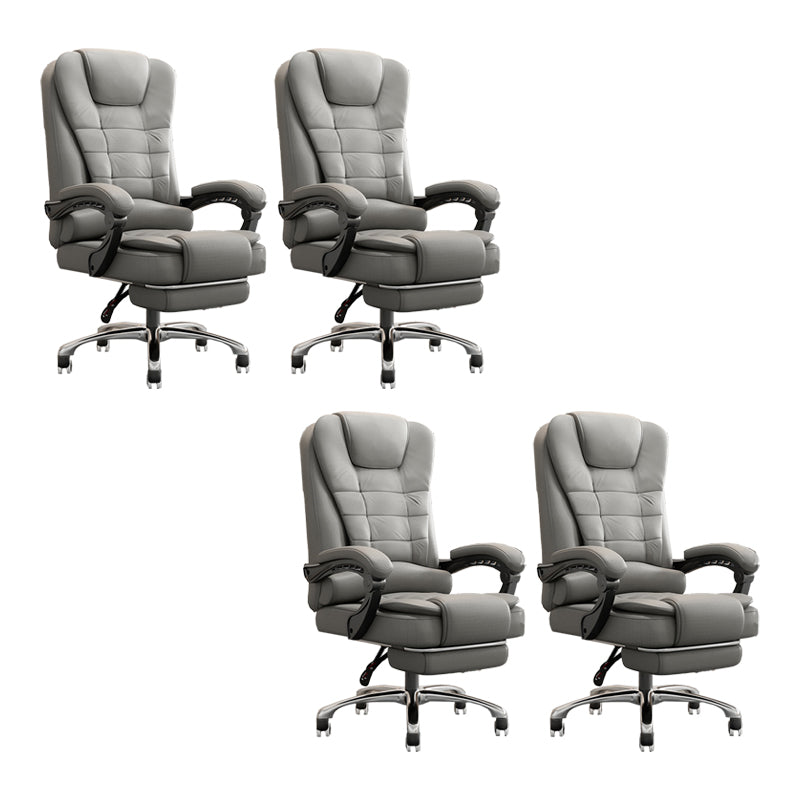 Height Adjustable Faux Leather Office Chair Ergonomic Home Office Chair