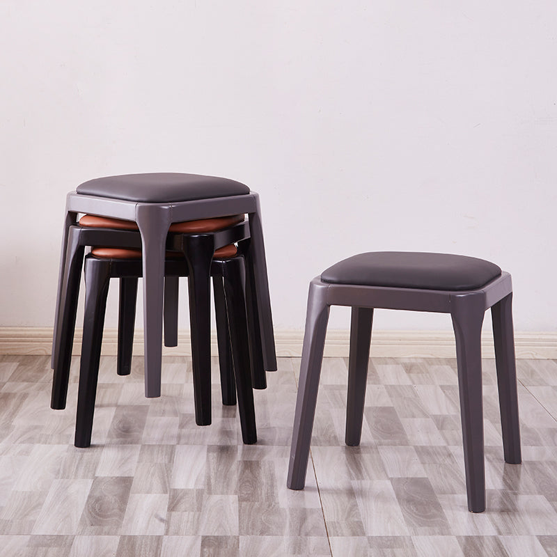 Glam Ottoman Faux Leather Stain Resistant Solid Color Square Ottoman with Legs Clearhalo 'furn' 'furn_ottomans_poufs' 'Furniture' 'Living Room Furniture' 'Ottomans & Poufs' 'ottomans_poufs' 7202970