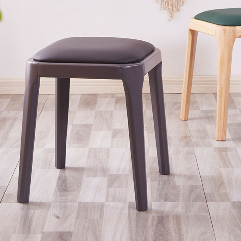 Glam Ottoman Faux Leather Stain Resistant Solid Color Square Ottoman with Legs Clearhalo 'furn' 'furn_ottomans_poufs' 'Furniture' 'Living Room Furniture' 'Ottomans & Poufs' 'ottomans_poufs' 7202982