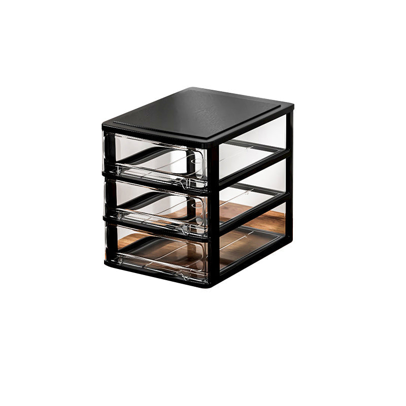 Archivo del archivador Cajones de plástico verticales contemporáneos Archivo transparente