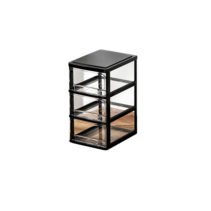 Archivo del archivador Cajones de plástico verticales contemporáneos Archivo transparente