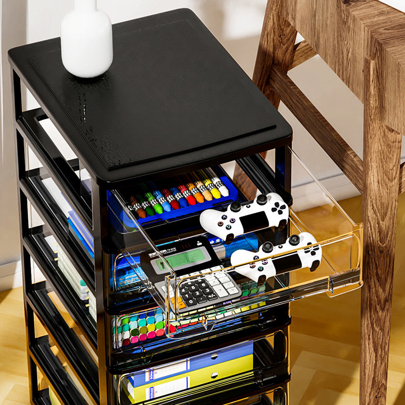 Archivo del archivador Cajones de plástico verticales contemporáneos Archivo transparente