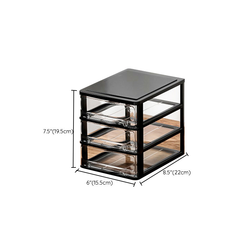 Archivo del archivador Cajones de plástico verticales contemporáneos Archivo transparente