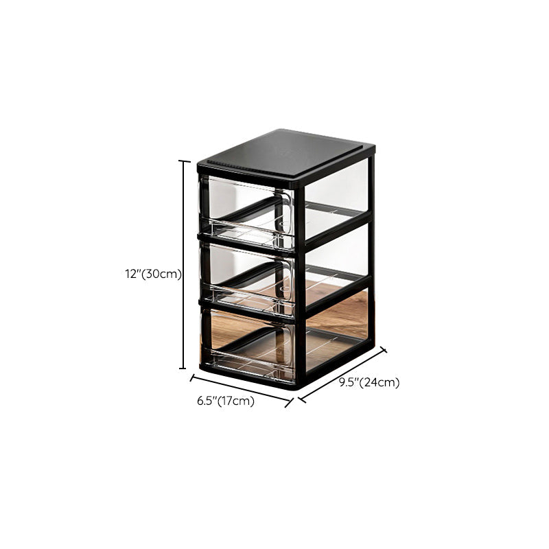 Archivo del archivador Cajones de plástico verticales contemporáneos Archivo transparente