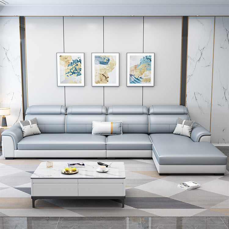 Canapés en coupe bleu en L