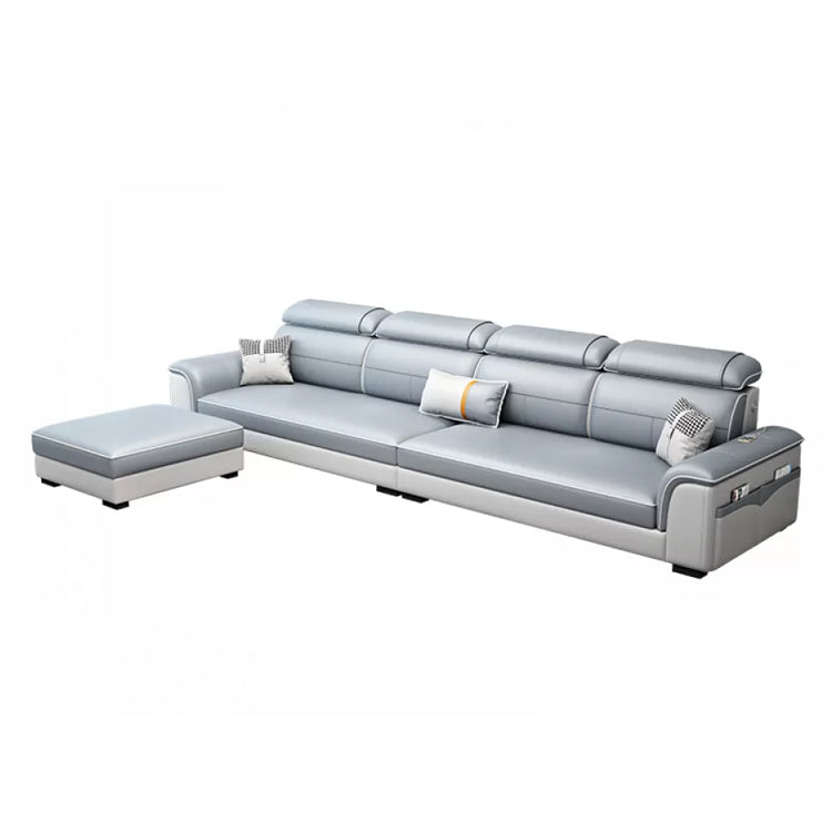 Canapés en coupe bleu en L