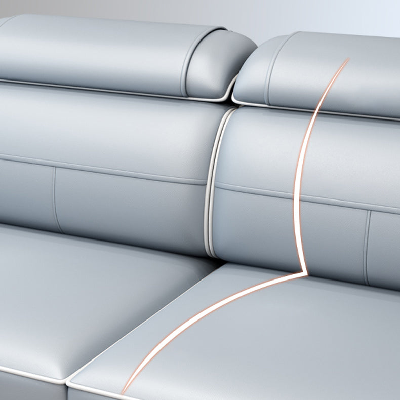 Canapés en coupe bleu en L