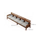 Brown Square Arm Sectional Sofas Solid Wood Sectional Couch for Living Room