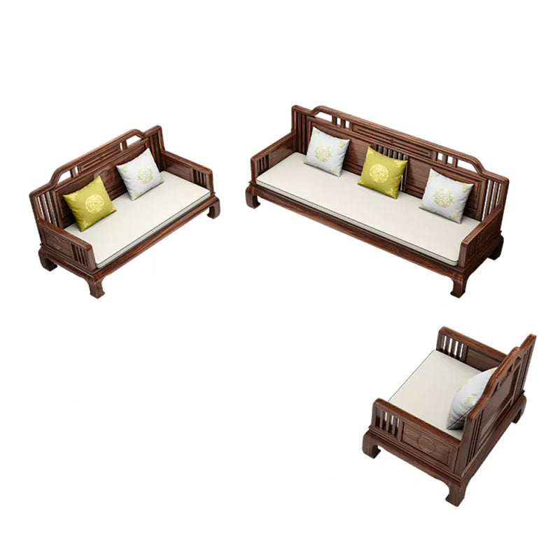 Scandinavian Sectional Sofas Solid Wood Brown Sectional Couch 1-Seater Sofa & 2-Seater Sofa & 3-Seater Sofa Flannel Clearhalo 'furn' 'furn_sectionals' 'Furniture' 'Living Room Furniture' 'Sectionals' 7204953