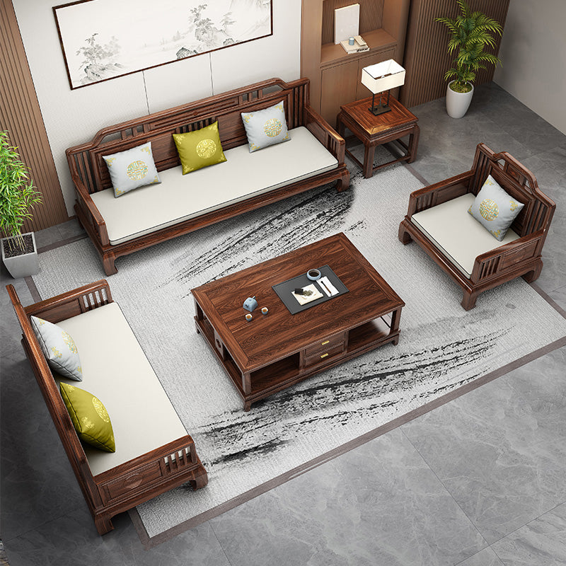 Scandinavian Sectional Sofas Solid Wood Brown Sectional Couch Clearhalo 'furn' 'furn_sectionals' 'Furniture' 'Living Room Furniture' 'Sectionals' 7204958