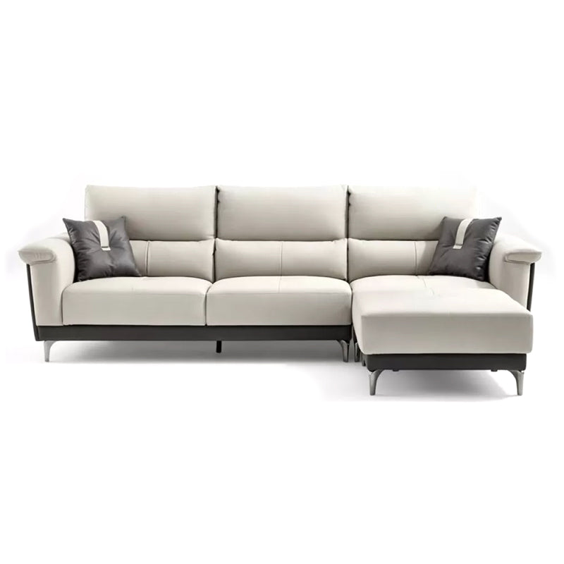 Divano sezionali a forma di L blu di divano a braccio quadrato