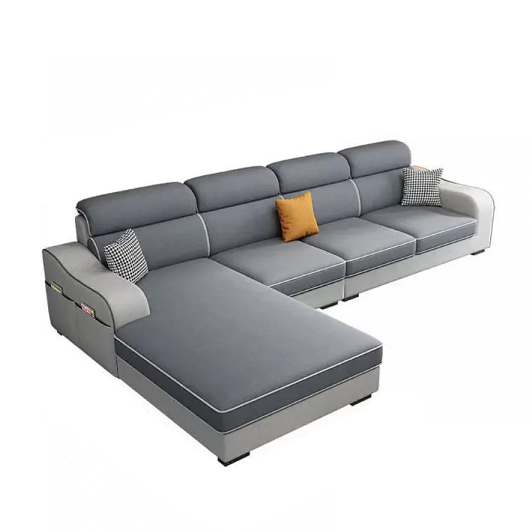 Divani sezionali a forma di L blu soggiorno braccio quadrato divano sezionale