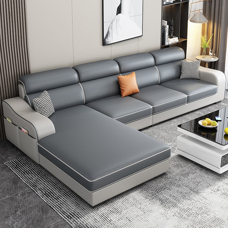 Divani sezionali a forma di L blu soggiorno braccio quadrato divano sezionale