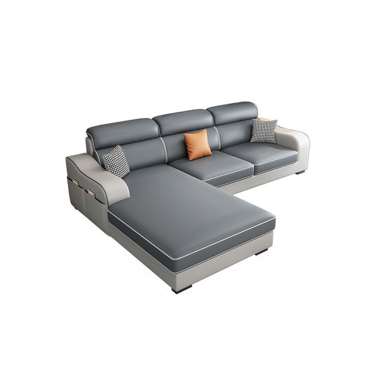 Divani sezionali a forma di L blu soggiorno braccio quadrato divano sezionale