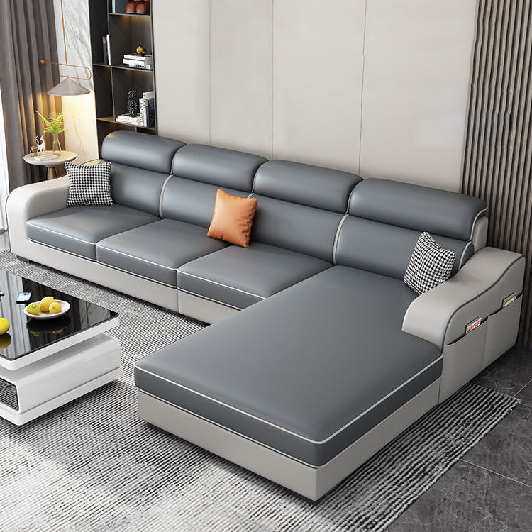 Divani sezionali a forma di L blu soggiorno braccio quadrato divano sezionale