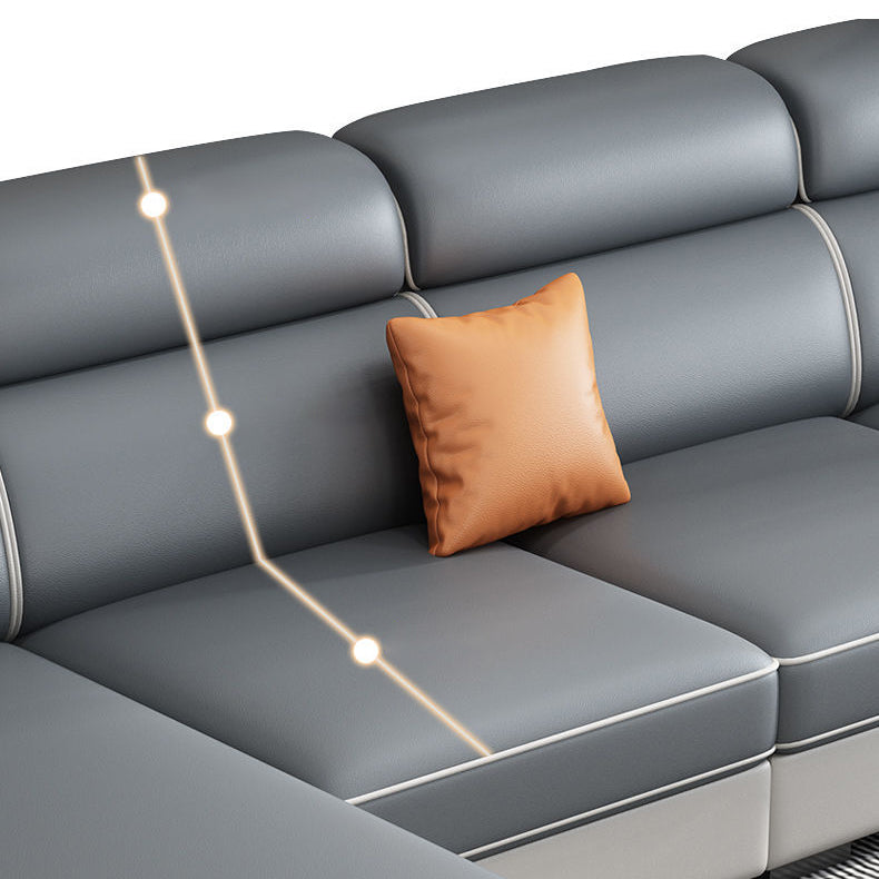 Divani sezionali a forma di L blu soggiorno braccio quadrato divano sezionale