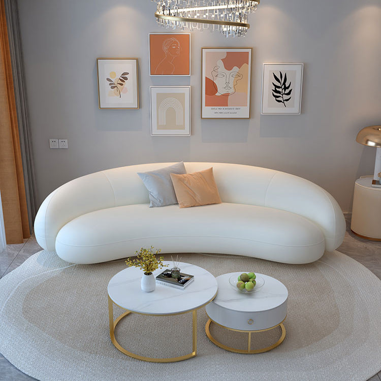 Wooden White Sectional Stain-Resistant Sectional Sofa for Living Room