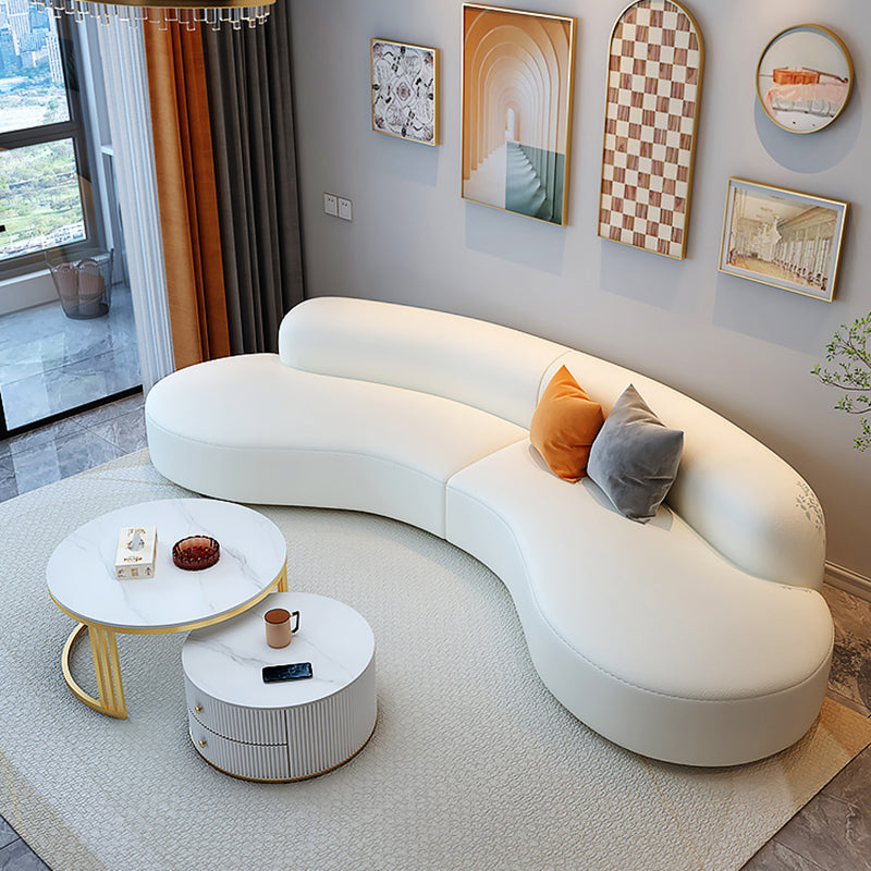 Sofa sectionnel des sections blanches résistantes aux taches pour le salon