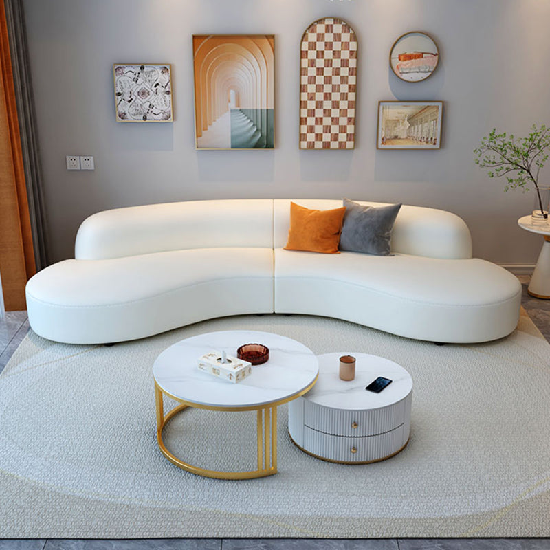 Sofa sectionnel des sections blanches résistantes aux taches pour le salon