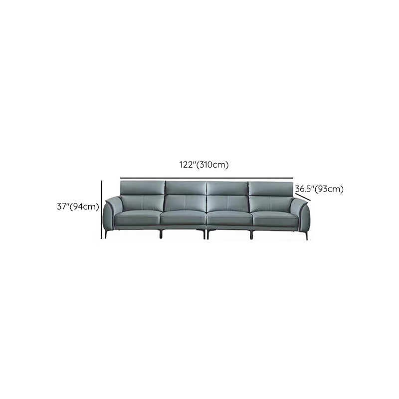 Flared Arms Sectionals Genuine Leather Sectional Sofa for Living Room Clearhalo 'furn' 'furn_sectionals' 'Furniture' 'Living Room Furniture' 'Sectionals' 7205085