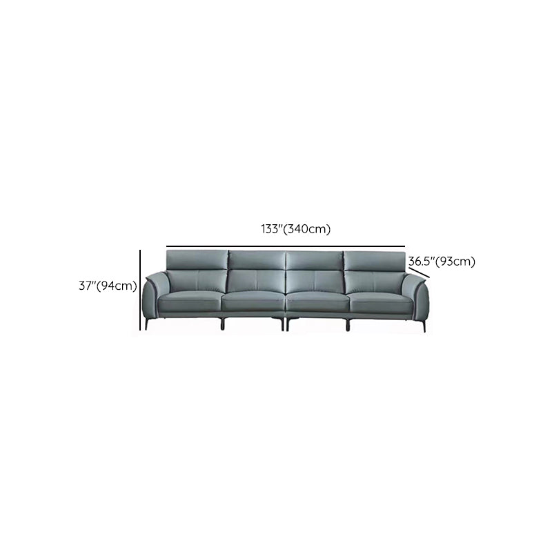 Flared Arms Sectionals Genuine Leather Sectional Sofa for Living Room Clearhalo 'furn' 'furn_sectionals' 'Furniture' 'Living Room Furniture' 'Sectionals' 7205086