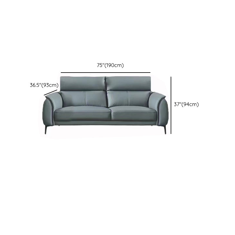 Flared Arms Sectionals Genuine Leather Sectional Sofa for Living Room Clearhalo 'furn' 'furn_sectionals' 'Furniture' 'Living Room Furniture' 'Sectionals' 7205089