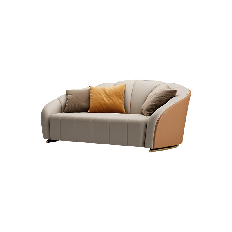 Section des bras en pente canapé sectionnel en cuir authentique pour le salon