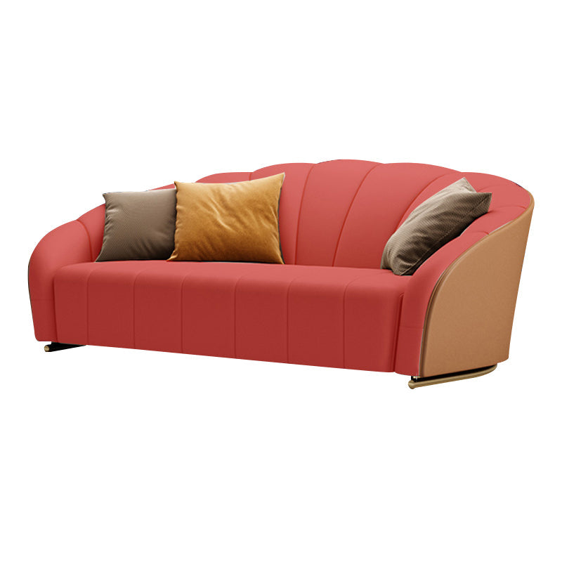 Section des bras en pente canapé sectionnel en cuir authentique pour le salon