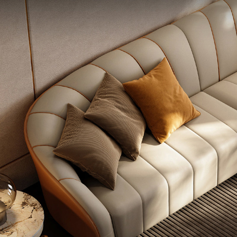 Section des bras en pente canapé sectionnel en cuir authentique pour le salon