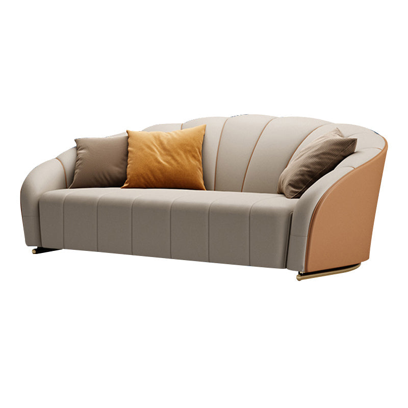 Section des bras en pente canapé sectionnel en cuir authentique pour le salon