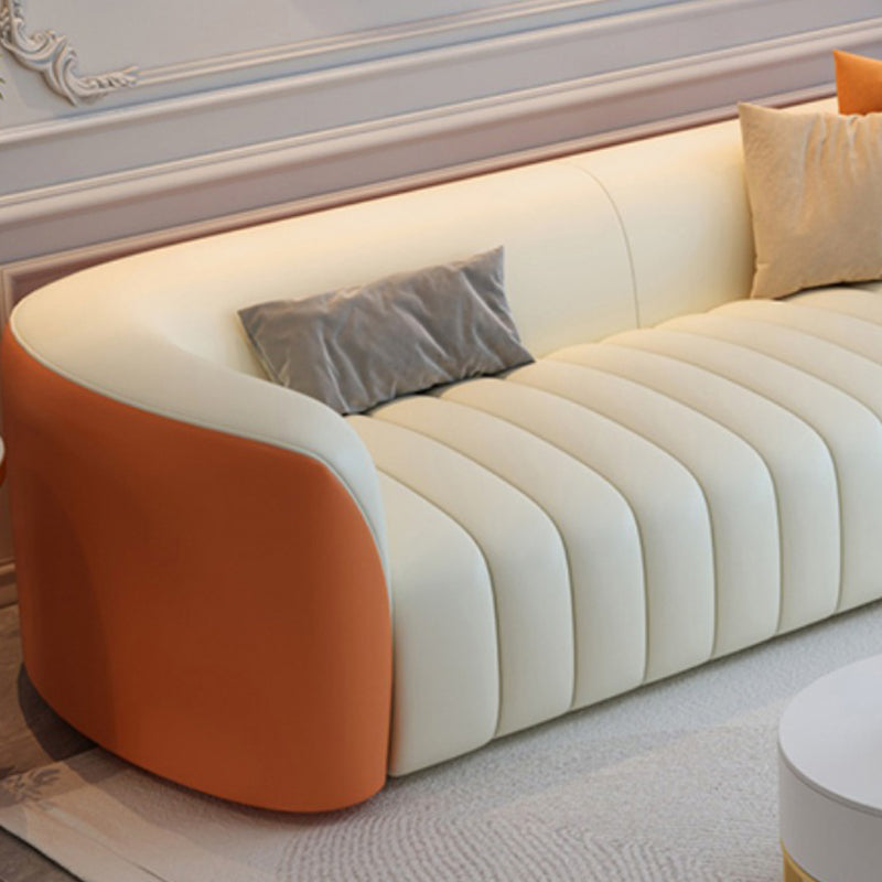 White Durable Sectional Sofas Solid Wood Sofa for Living Room Clearhalo 'furn' 'furn_sectionals' 'Furniture' 'Living Room Furniture' 'Sectionals' 7205140