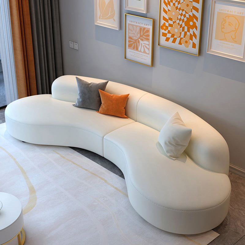 Coussin de coussin blanc en bois massif en bois incurvé pour le salon