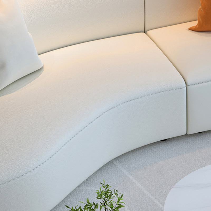 Sofá de cojín blanco Sofá Esquina de esquina curva para sala de estar