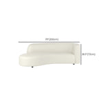 White Cushion Back Sofa Curved Corner Loveseat for Living Room