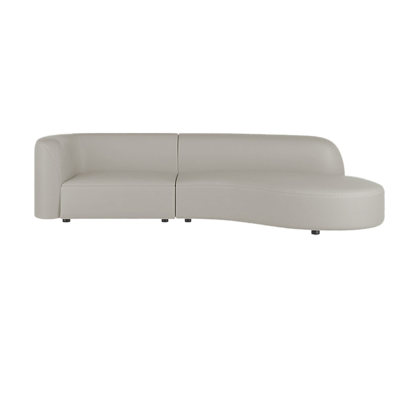 Grey Cushion Back Curved Sectional Sofa Scratch Resistant Sectionals Tech Cloth Right Clearhalo 'furn' 'furn_sectionals' 'Furniture' 'Living Room Furniture' 'Sectionals' 7205262