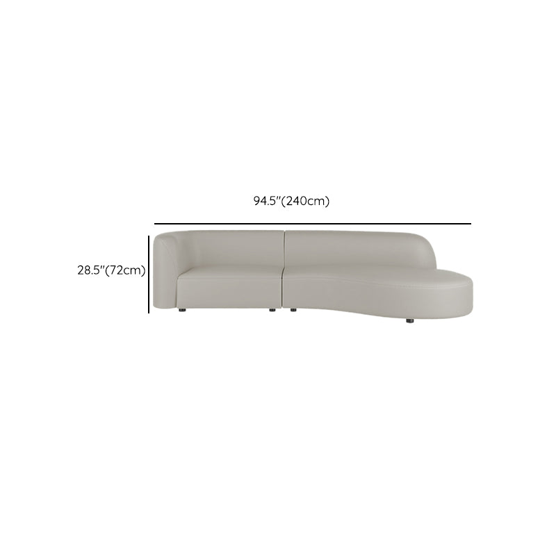 Grey Cushion Back Curved Sectional Sofa Scratch Resistant Sectionals Clearhalo 'furn' 'furn_sectionals' 'Furniture' 'Living Room Furniture' 'Sectionals' 7205274