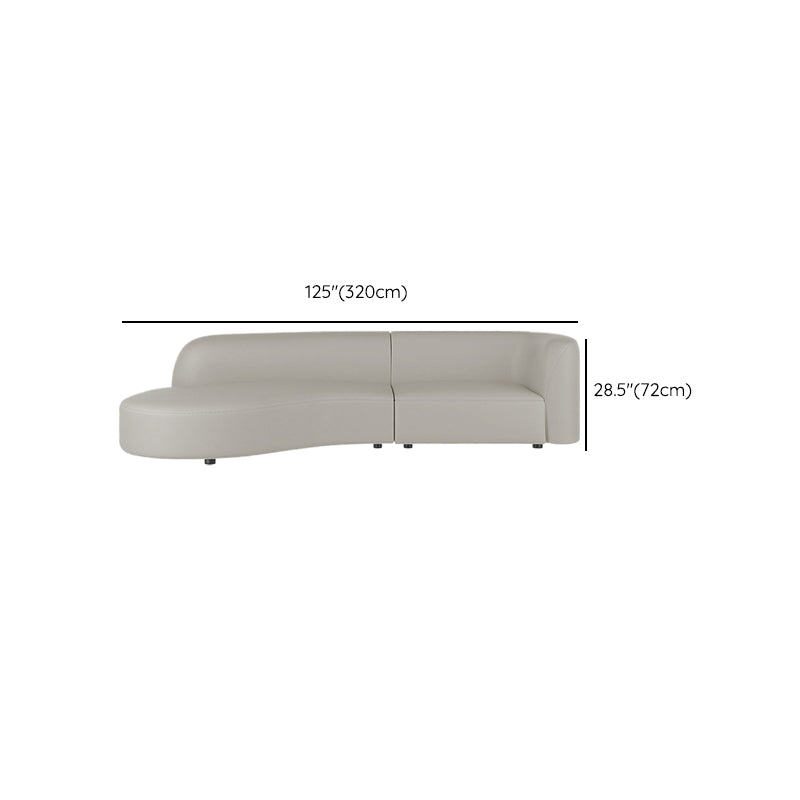 Grey Cushion Back Curved Sectional Sofa Scratch Resistant Sectionals Clearhalo 'furn' 'furn_sectionals' 'Furniture' 'Living Room Furniture' 'Sectionals' 7205281