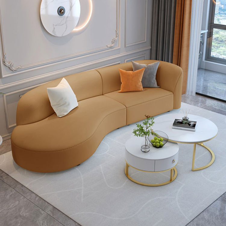 Brun un bras sectionnel canapé en bois massif en bois sectionnel pour le salon