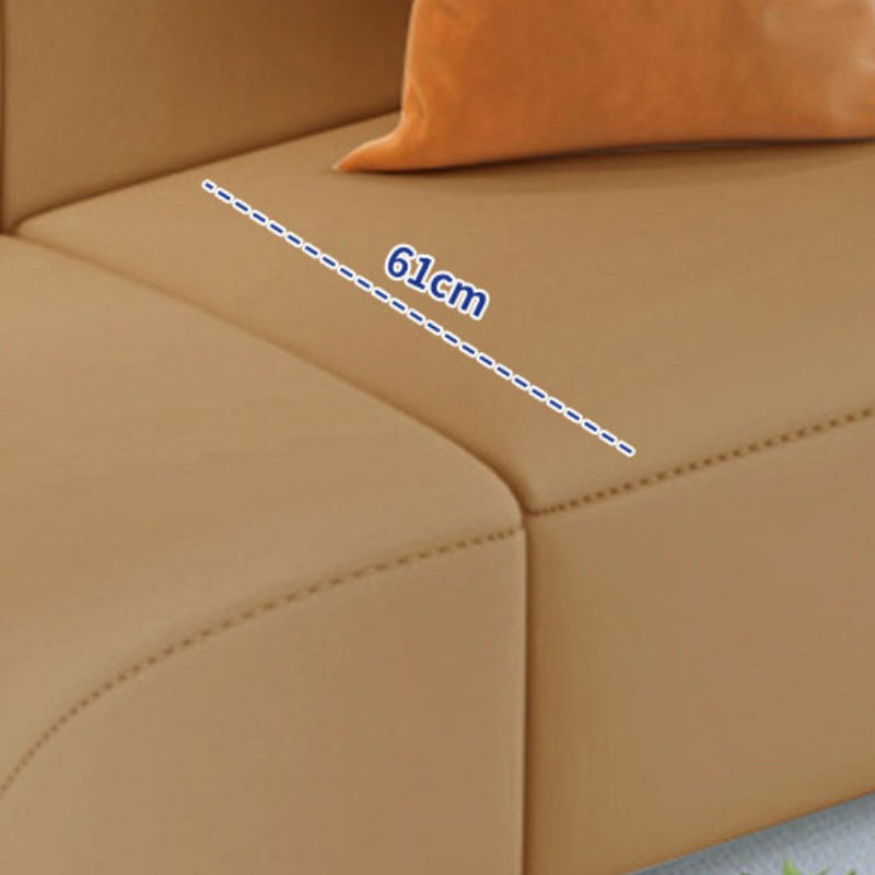 Brun un bras sectionnel canapé en bois massif en bois sectionnel pour le salon