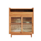 Modern Style Dining Server Pine Solid Wood Server with Glass Doors Cherry Wood Clearhalo 'buffet_sideboard' 'Buffets & Sideboards' 'furn' 'furn_buffet_sideboard' 'Furniture' 'Kitchen & Dining Furniture' 7208452