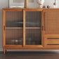 Modern Style Dining Server Pine Solid Wood Server with Glass Doors Clearhalo 'buffet_sideboard' 'Buffets & Sideboards' 'furn' 'furn_buffet_sideboard' 'Furniture' 'Kitchen & Dining Furniture' 7208461