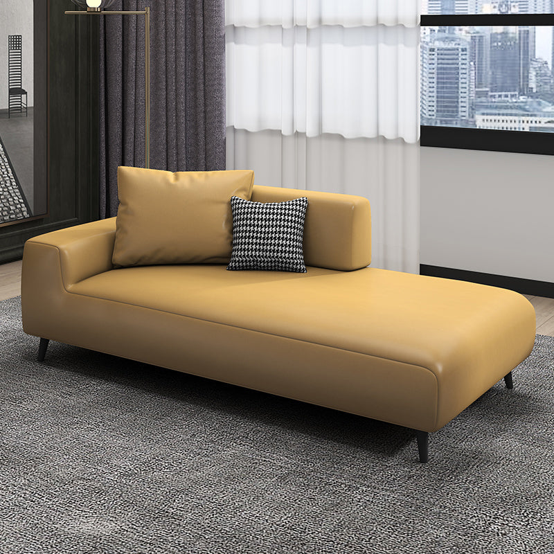 Scandinavian Linen Blend Accent Chair with One Arms Reclining Oversized Lounge Chair Yellow Left-Arm Chaise Clearhalo 'Chairs & Seating' 'Chaise Lounge' 'chaise_lounge' 'furn' 'furn_chaise_lounge' 'Furniture' 'Living Room Furniture' 7209794